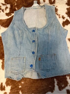 Vintage 70’s Orange Tab Levi’s Denim Vest Levi Strauss